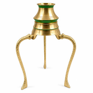 Brass Abhisekh Lota With Stand (Jhal Dhara)
