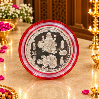 Lakshmi Ganesha Pure Silver Diwali Coin