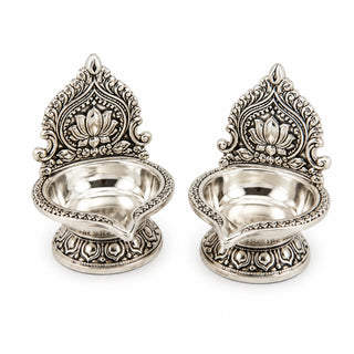 German Silver Diya Pair