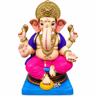 Lambodar Ganesh Idol 16" — Pink Dhoti