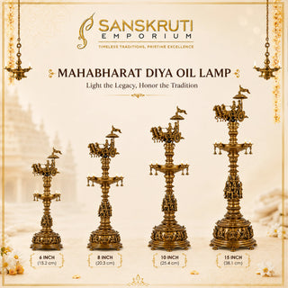 Mahabharat Diya Oil Lamp 15"