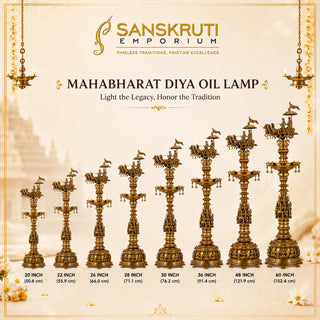 Mahabharat Diya Oil Lamp 20" 2.2