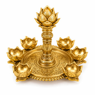 Metal Urli Diya Pillar Lotus
