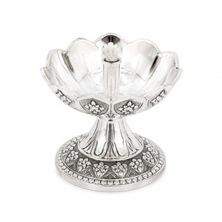 Silver Flower Diya