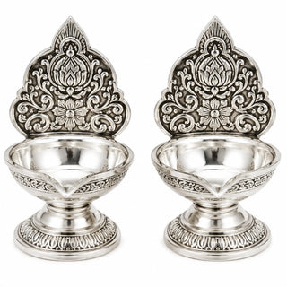 Silver Pair Diyas