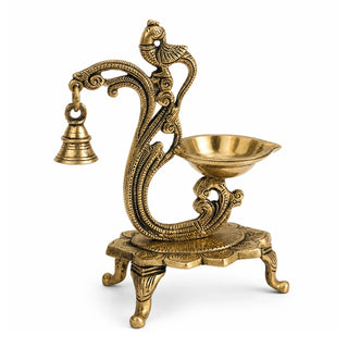 Brass Peacock Diya (More Kiran)