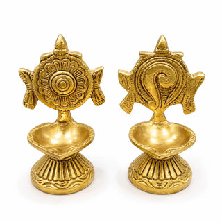 Brass Shankh / Chakra Diya
