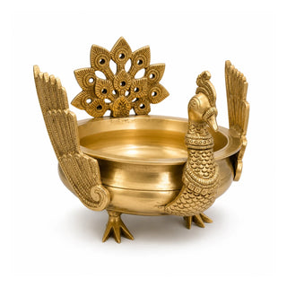 Brass Se Peacock Urli 8"