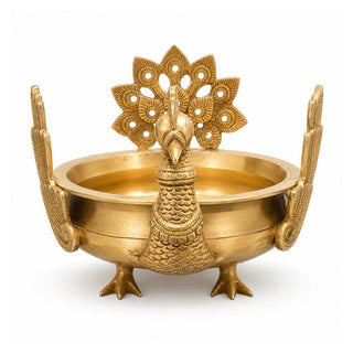 Brass Se Peacock Urli 8"