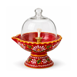 Clay Akhand Diya Coloured