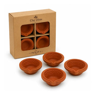 Clay Diyas (Pack Of 4)