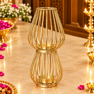 Gold Wire Lantern Tealight Holder