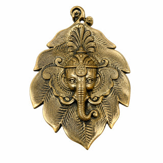 Gun Metal Ganesh Ji Leaf - 26" Idol