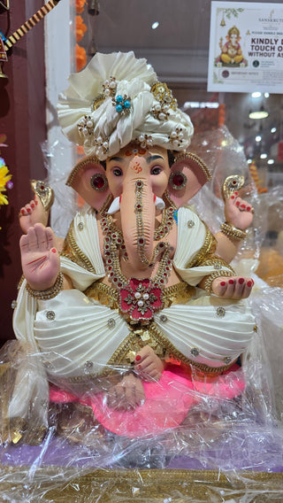 Premium Decorated Diamond Lotus Ganesha - 18"