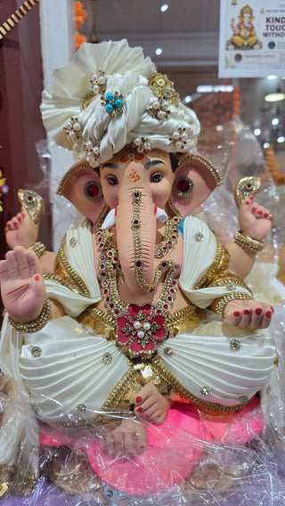 Premium Decorated Diamond Lotus Ganesha - 18"