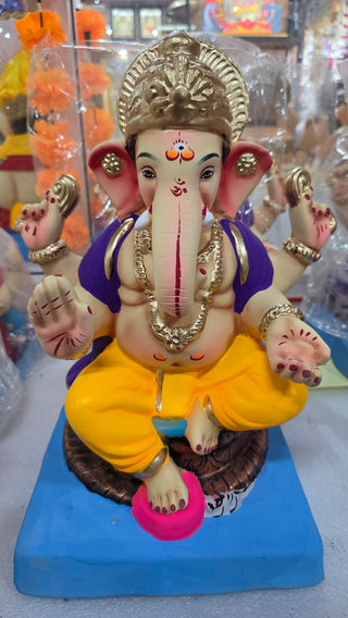 Lambodar Ganesh Idol 16" — Yellow Dhoti