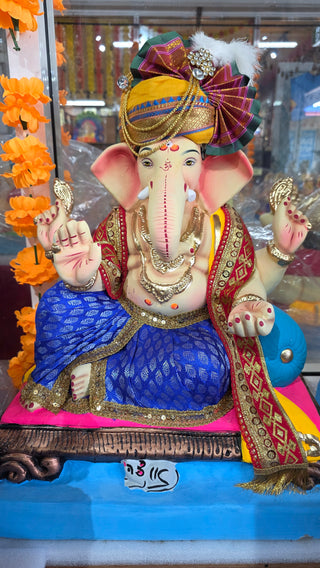 Premium Decorated Feta Peshwai Ganesha 20"